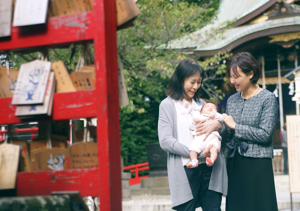 お宮参りの集合写真