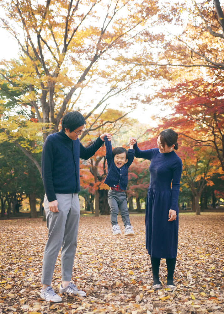 代々木公園で家族写真