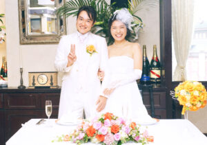 結婚式の記念写真