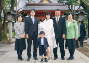お宮参り出張撮影での集合写真