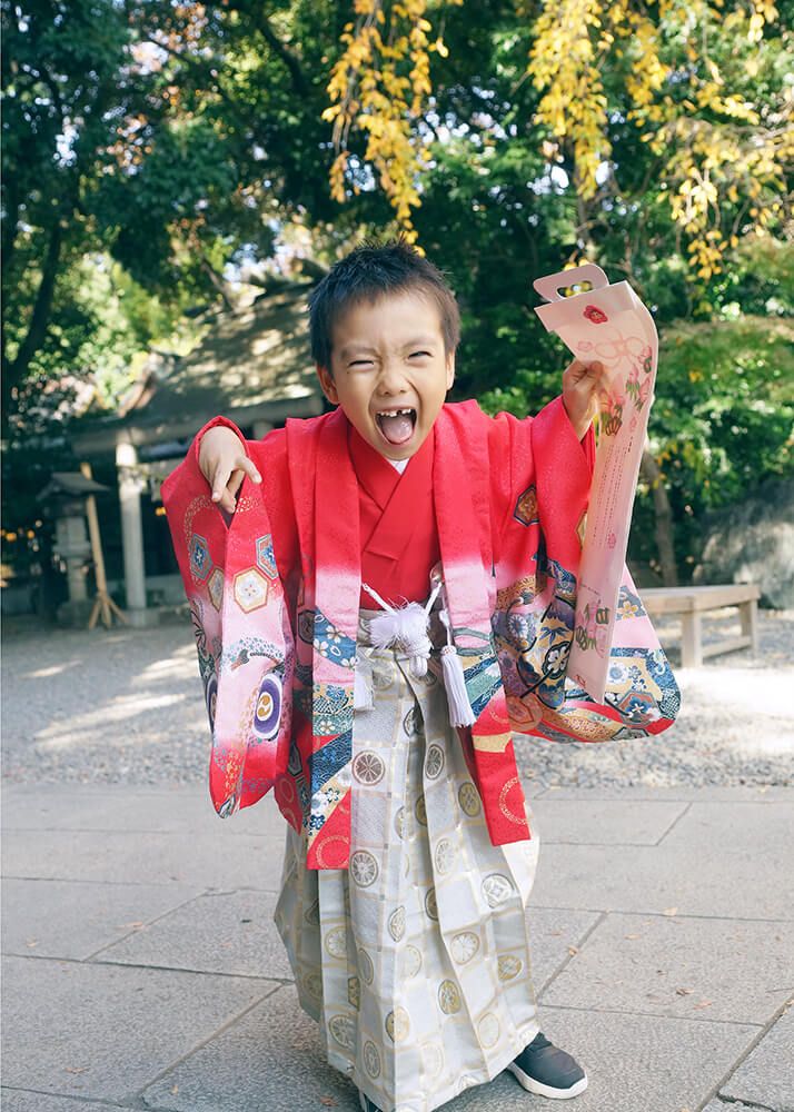 川越氷川神社で5歳男の子の七五三