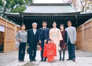 七五三出張撮影で祖父母との集合写真
