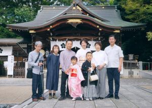 七五三出張撮影で祖父母との集合写真
