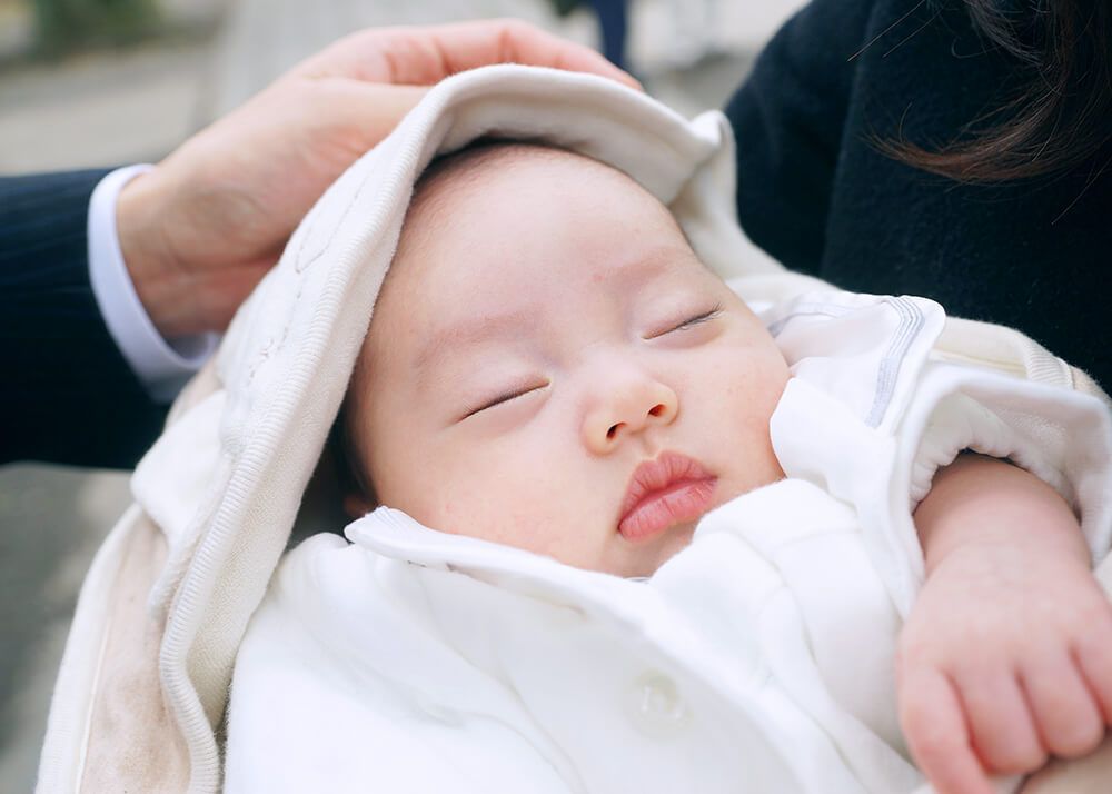 正中山法華経寺でお宮参りの赤ちゃん